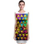 Cube Diced Tile Background Image Classic Sleeveless Midi Dress