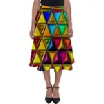 Cube Diced Tile Background Image Perfect Length Midi Skirt