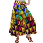 Cube Diced Tile Background Image Women s Satin Palazzo Pants