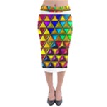 Cube Diced Tile Background Image Midi Pencil Skirt