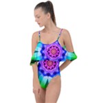 Ornament Kaleidoscope Drape Piece Swimsuit