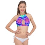 Ornament Kaleidoscope Cross Front Halter Bikini Top