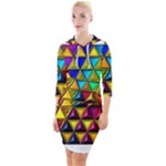 Cube Diced Tile Background Image Quarter Sleeve Hood Bodycon Dress