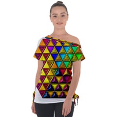 Off Shoulder Tie-Up T-Shirt 