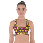 Cube Diced Tile Background Image Cross Back Sports Bra