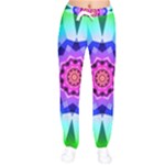 Ornament Kaleidoscope Women Velvet Drawstring Pants