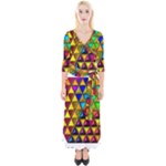 Cube Diced Tile Background Image Quarter Sleeve Wrap Maxi Dress