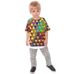 Cube Diced Tile Background Image Kids  Raglan T-Shirt