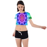 Ornament Kaleidoscope Tie Back Short Sleeve Crop T-Shirt
