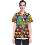 Cube Diced Tile Background Image Women s Short Sleeve Shirt