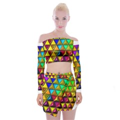 Off Shoulder Top with Mini Skirt Set 
