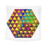 Cube Diced Tile Background Image Square Tapestry (Small)