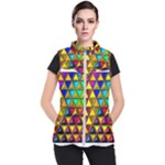 Cube Diced Tile Background Image Women s Puffer Vest