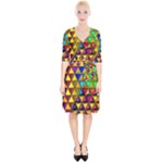 Cube Diced Tile Background Image Wrap Up Cocktail Dress