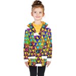 Cube Diced Tile Background Image Kids  Double Breasted Button Coat
