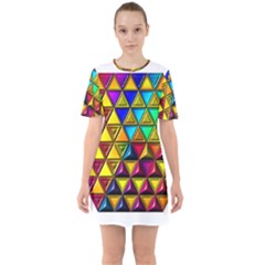 Sixties Short Sleeve Mini Dress 