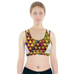 Cube Diced Tile Background Image Sports Bra With Pocket