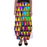 Cube Diced Tile Background Image Flared Maxi Skirt
