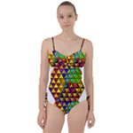 Cube Diced Tile Background Image Sweetheart Tankini Set