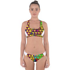 Cube Diced Tile Background Image Cross Back Hipster Bikini Set from ArtsNow.com
