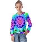 Ornament Kaleidoscope Kids  Long Sleeve T-Shirt with Frill 