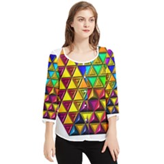Chiffon Quarter Sleeve Blouse 