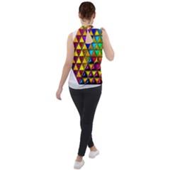 Mock Neck Chiffon Sleeveless Top 