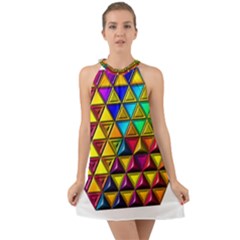 Halter Tie Back Chiffon Dress 
