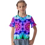 Ornament Kaleidoscope Kids  Cuff Sleeve Scrunch Bottom T-Shirt