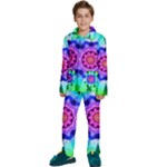 Ornament Kaleidoscope Kids  Long Sleeve Velvet Pajamas Set