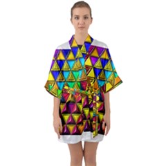 Half Sleeve Satin Kimono  