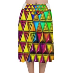 Velvet Flared Midi Skirt 