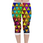 Cube Diced Tile Background Image Velvet Capri Leggings 