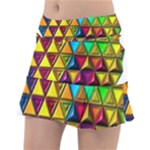 Cube Diced Tile Background Image Classic Tennis Skirt