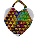 Cube Diced Tile Background Image Giant Heart Shaped Tote