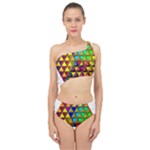 Cube Diced Tile Background Image Spliced Up Two Piece Swimsuit