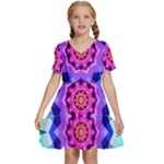 Ornament Kaleidoscope Kids  Short Sleeve Tiered Mini Dress