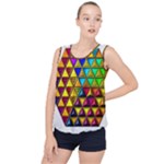 Cube Diced Tile Background Image Bubble Hem Chiffon Tank Top