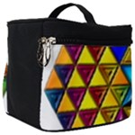 Cube Diced Tile Background Image Make Up Travel Bag (Big)