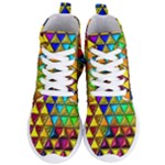 Cube Diced Tile Background Image Women s Lightweight High Top Sneakers