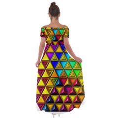 Off Shoulder Open Front Chiffon Dress 