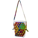 Cube Diced Tile Background Image Folding Shoulder Bag