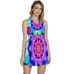 Ornament Kaleidoscope Sleeveless High Waist Mini Dress