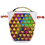 Cube Diced Tile Background Image Drawstring Bucket Bag