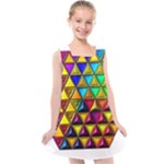 Cube Diced Tile Background Image Kids  Cross Back Dress