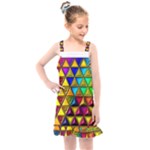 Cube Diced Tile Background Image Kids  Overall Dress