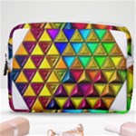 Cube Diced Tile Background Image Make Up Pouch (Medium)