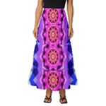 Ornament Kaleidoscope Tiered Ruffle Maxi Skirt