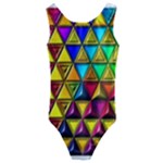 Cube Diced Tile Background Image Kids  Cut-Out Back One Piece Swimsuit