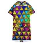 Cube Diced Tile Background Image Kids  Boyleg Half Suit Swimwear